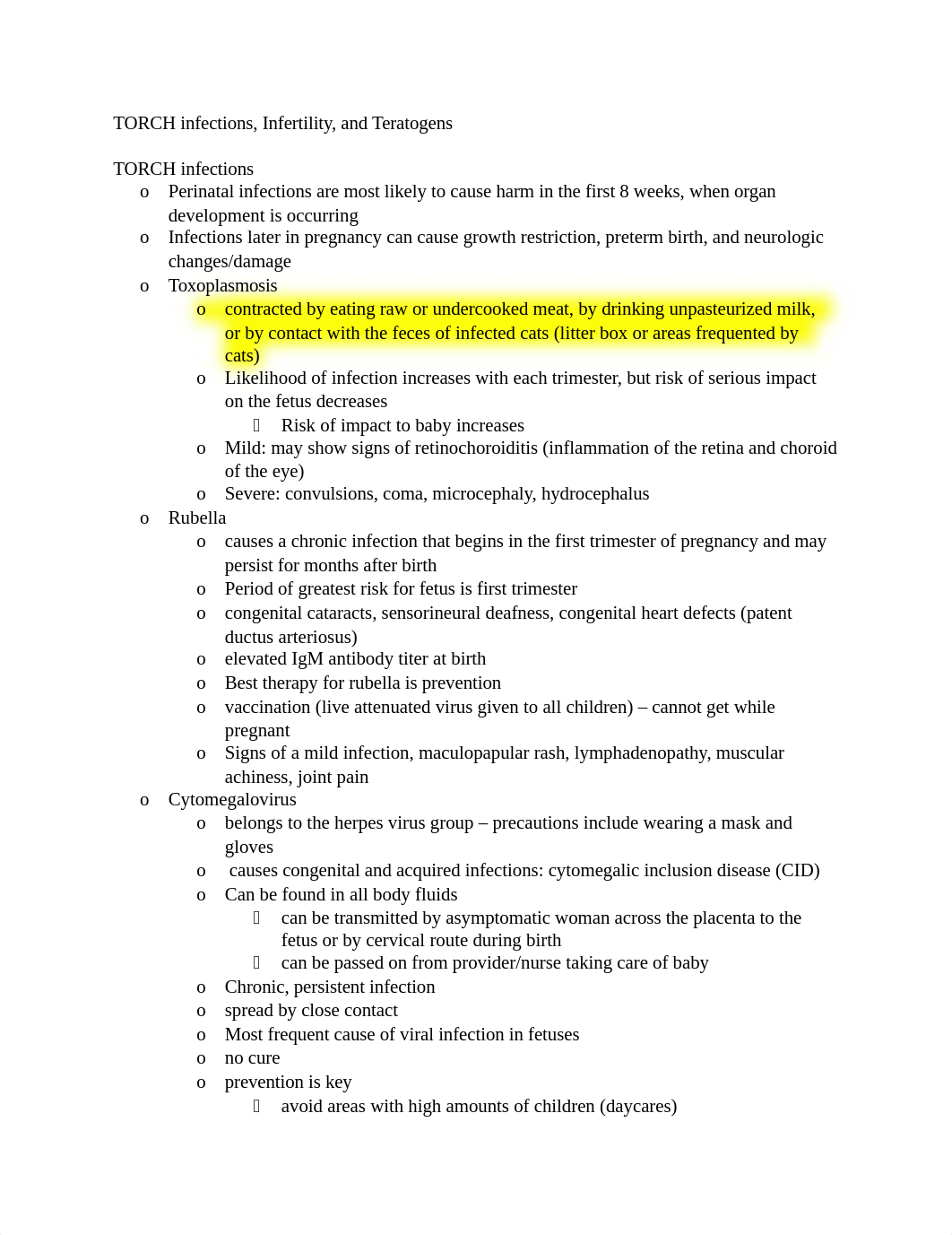 TORCH infections, Infertility, and Teratogens .docx_de8g34gw6jw_page1