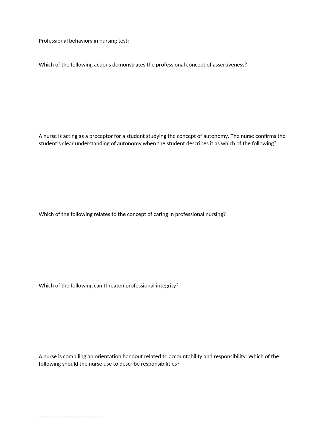 Professional behaviors in nursing test.docx_de8um4sfrg3_page1