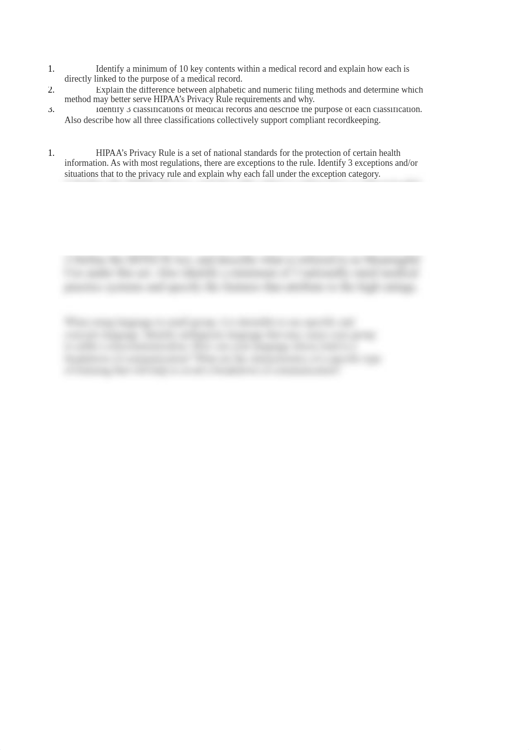 Identify a minimum of 10 key contents within a medical record and explain how each is directly linke_de8zr714ek9_page1