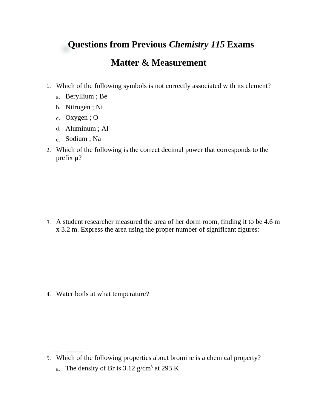 Questions from Previous Chemistry 115 Exams ch1_de9f0i6qqjj_page1