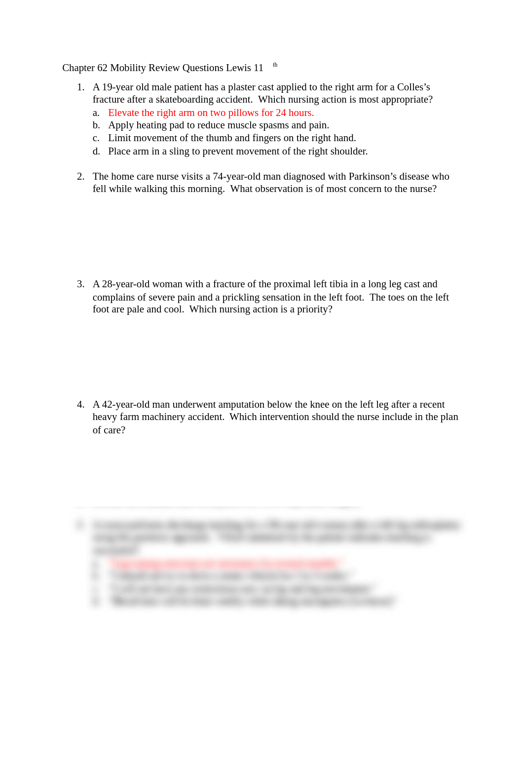 Chapter 62 Mobility Review Questions Lewis 11th.docx_de9udcelhzy_page1