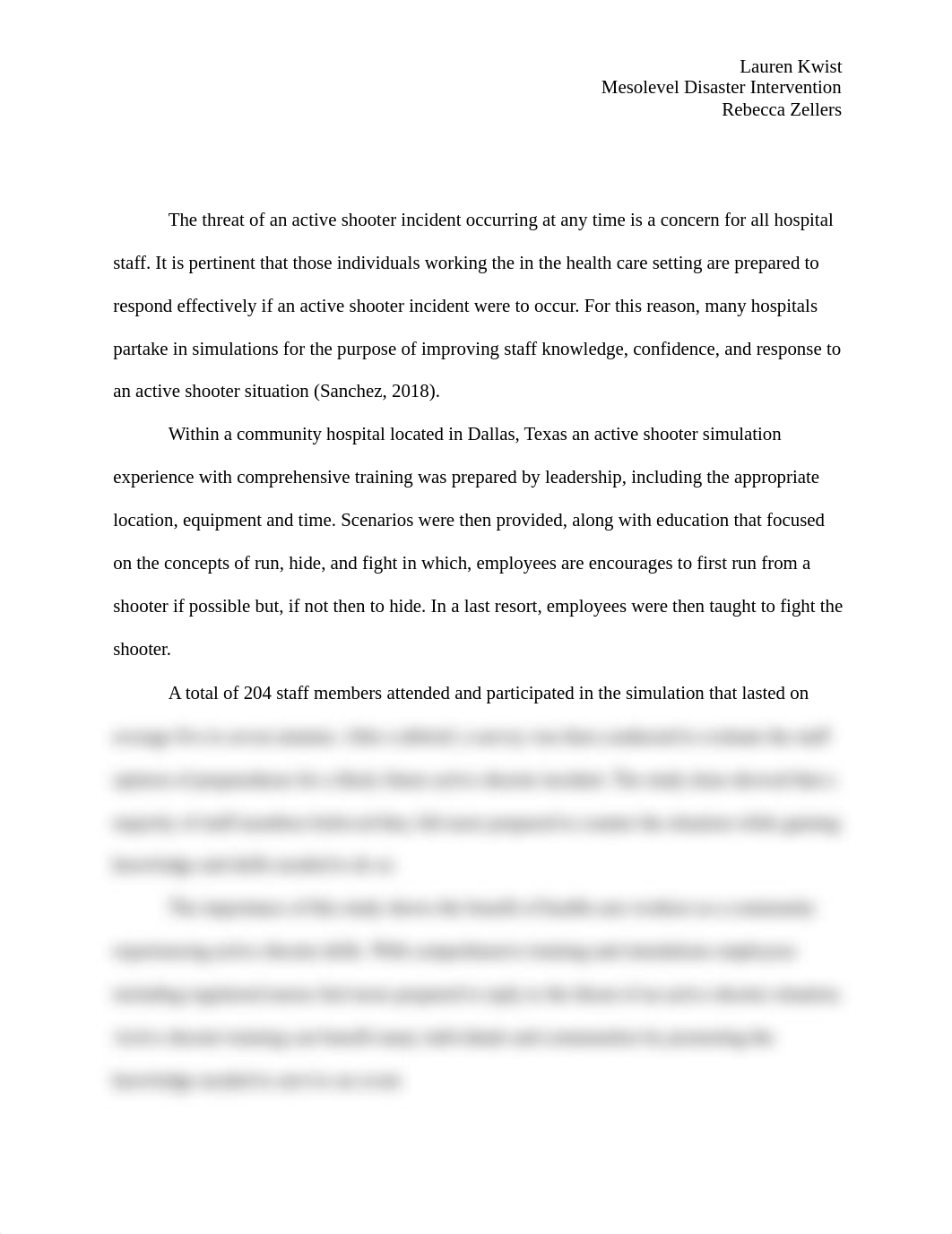 The threat of an active shooter incident occurring at any time is a concern for many hospital staff._de9xlac25c6_page1