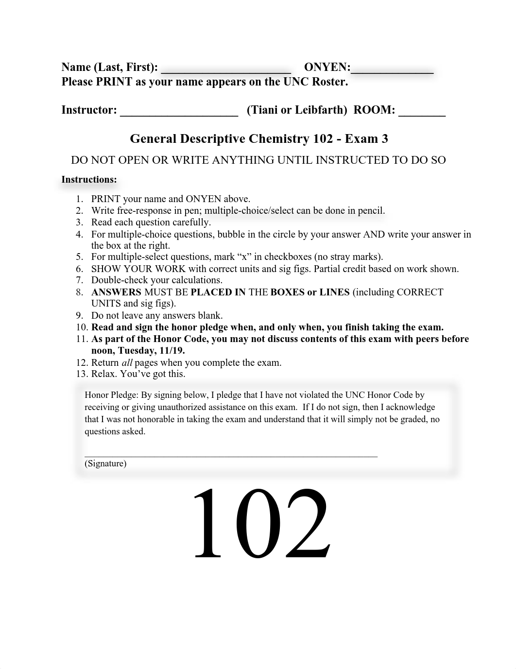 Chem 102 Exam 3 - Fall 2019 - Blank Exam for Practice.pdf_deacchmruj4_page1