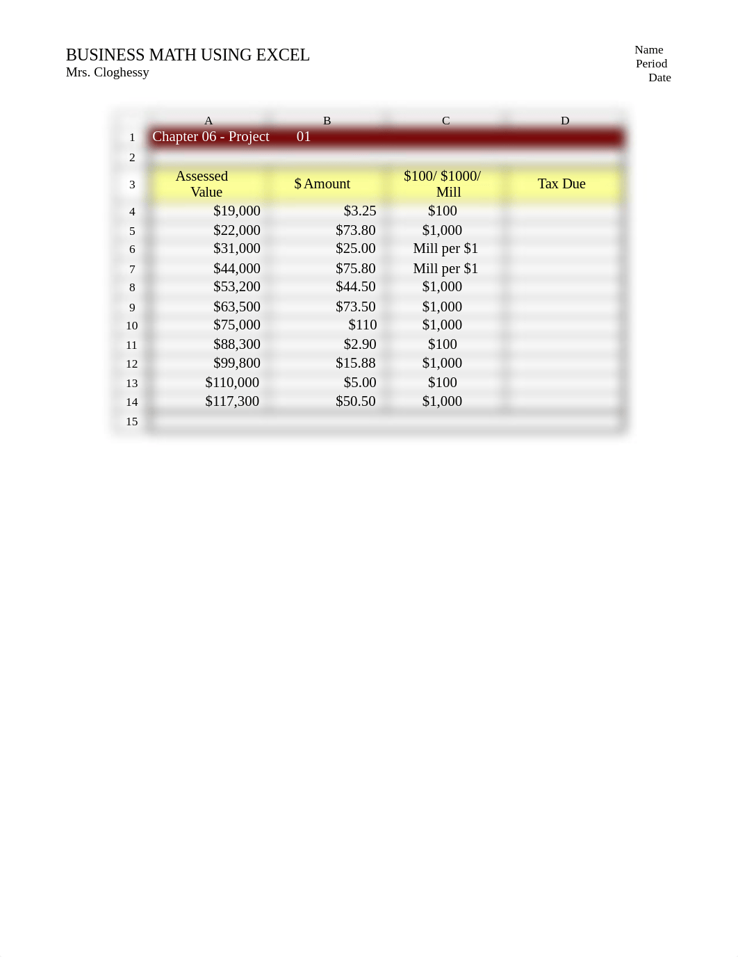 chapter 6 excel projects.xls_deaunbi10bt_page1