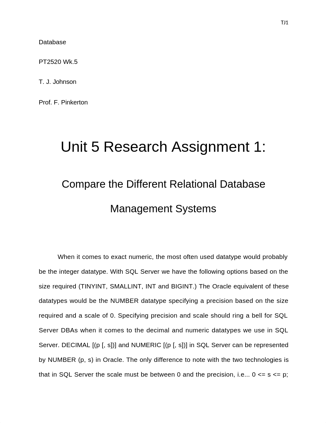 Unit 5 Research Assignment 1 Compare the Different Relational database amnagement systems_deayv5jx3c4_page1