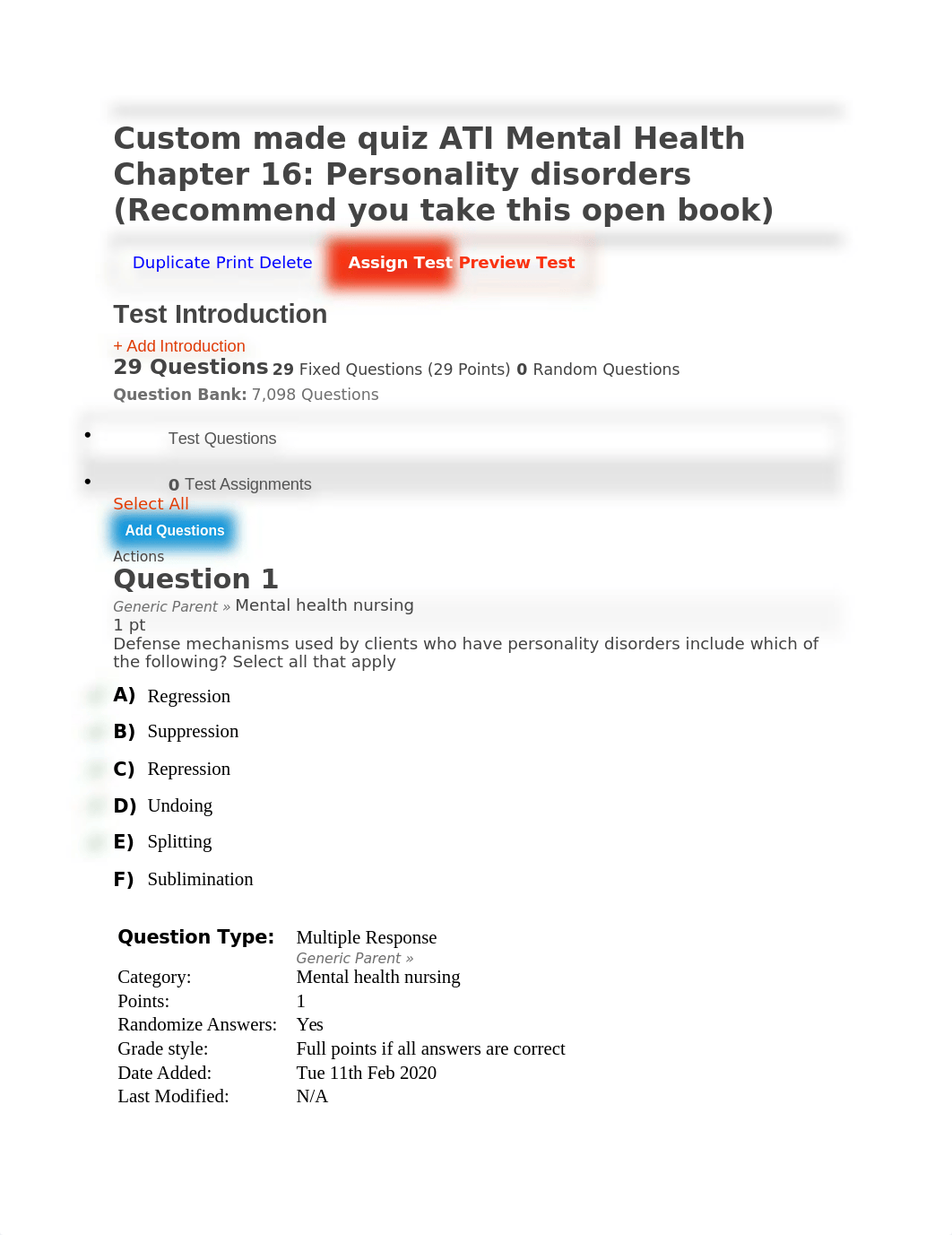 Custom made quiz ATI Mental Health Chapter 16.docx_deb1jwlin5d_page1