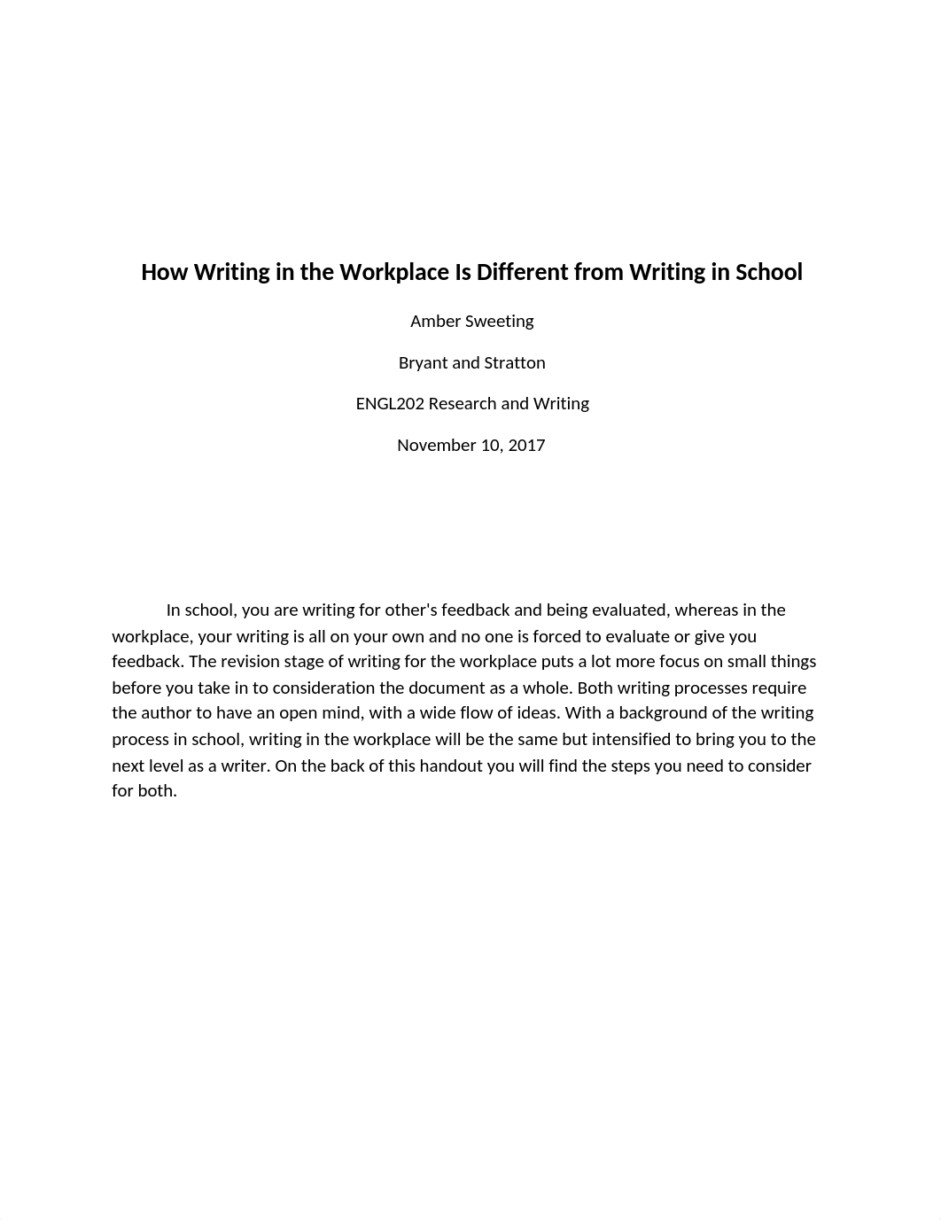 How Writing in the Workplace Is Different from Writing in School - A Sweeting.docx_deb714978h5_page1