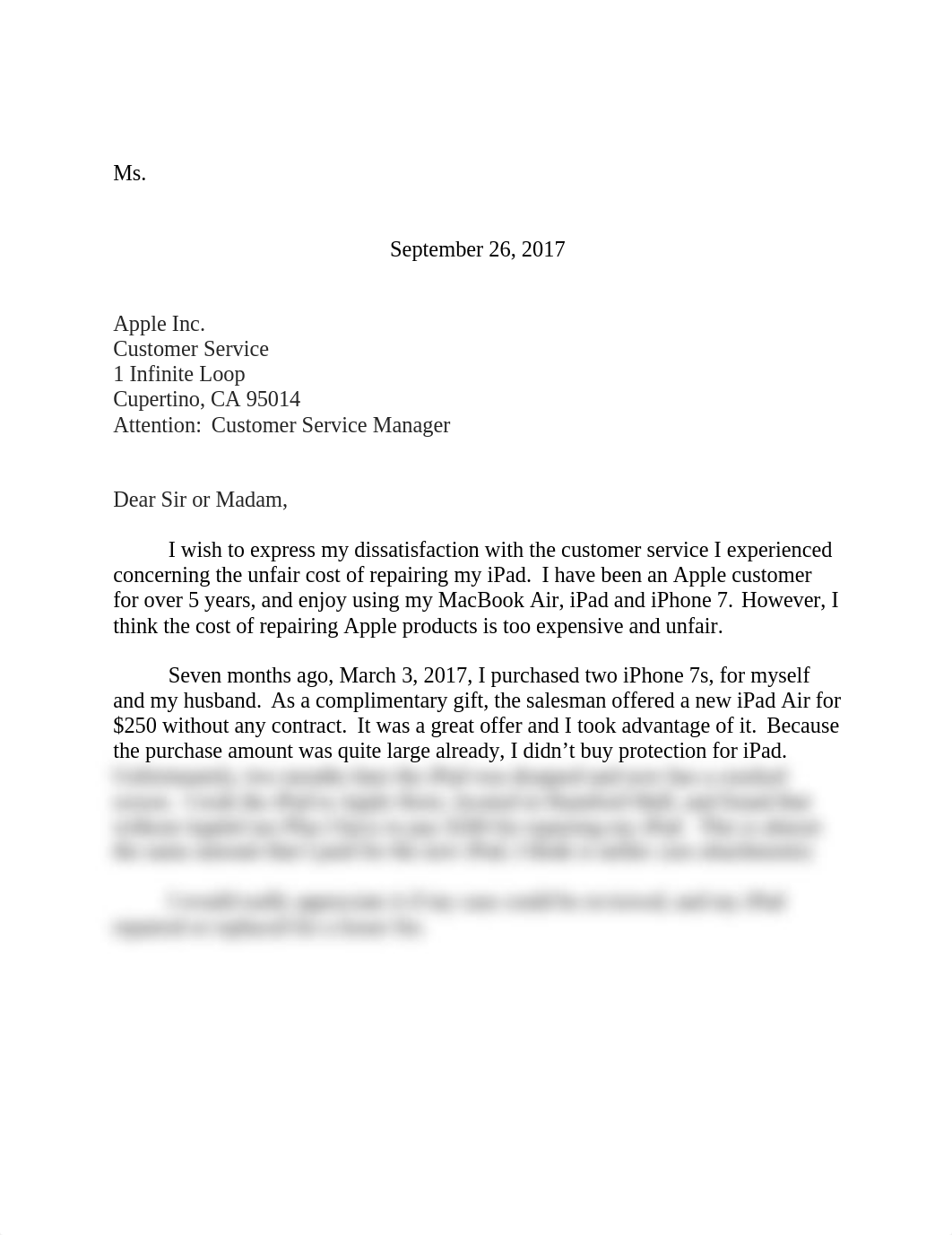 complaint letter to apple ( business comunicatin ).docx_deb96nbh2x6_page1