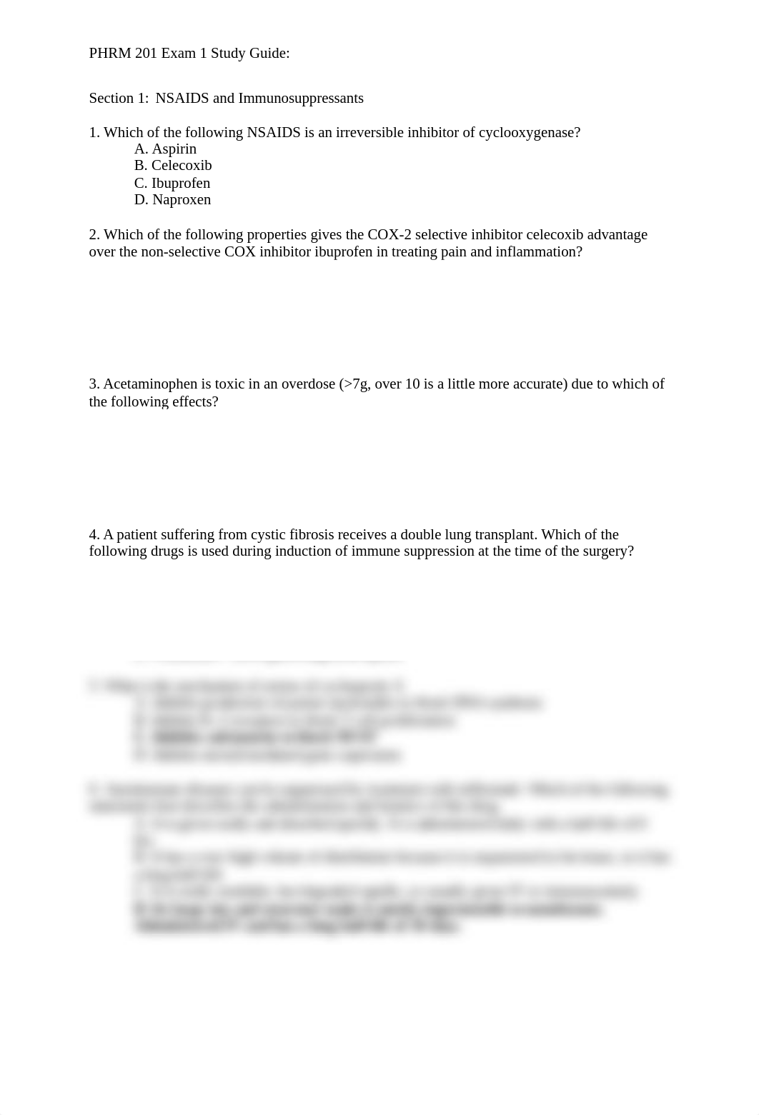 PHRM 201_Intro to Pharmacology_Exam 1 Study Questions Wellman.pdf_debx1vxck04_page1