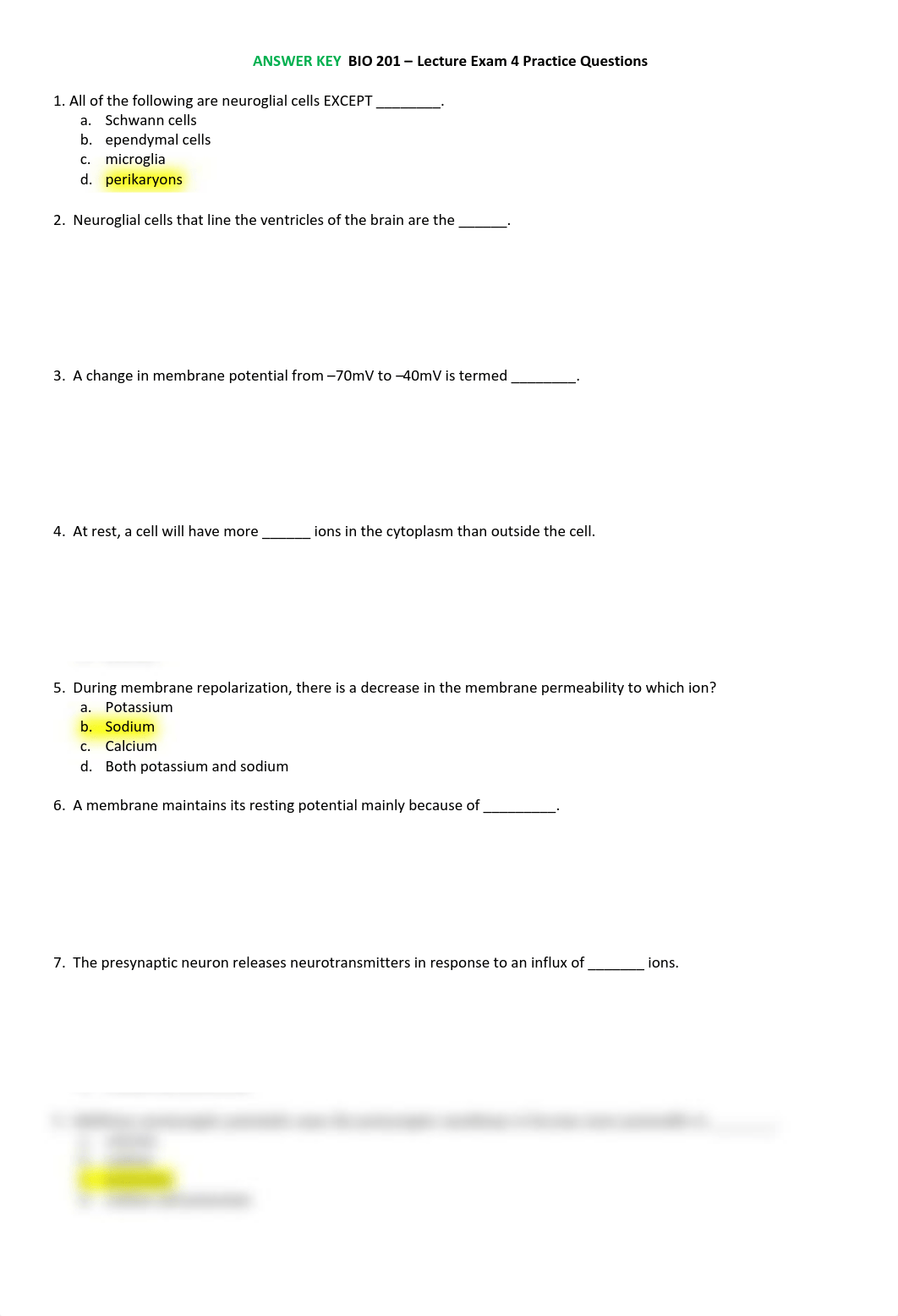 ANSWER KEY BIO 201 Lecture Exam 4 Review Questions Fall 2019.pdf_deccshs275e_page1