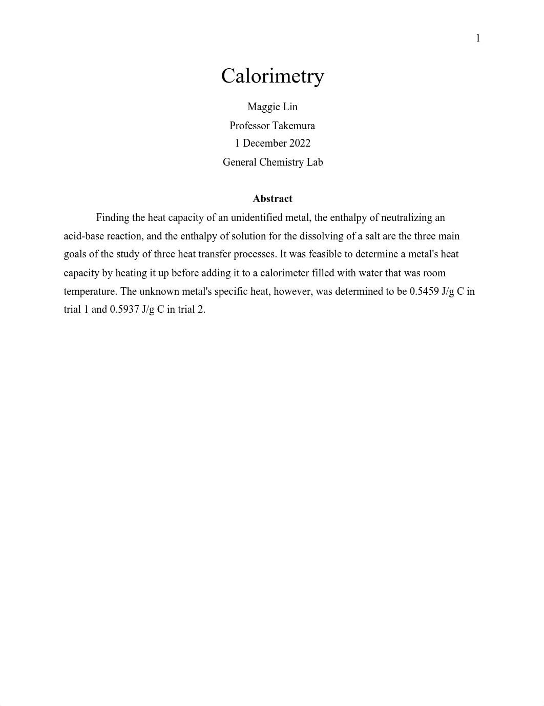 Experiment 25 - Calorimetry Lab Report.pdf_decdce8tuvm_page1