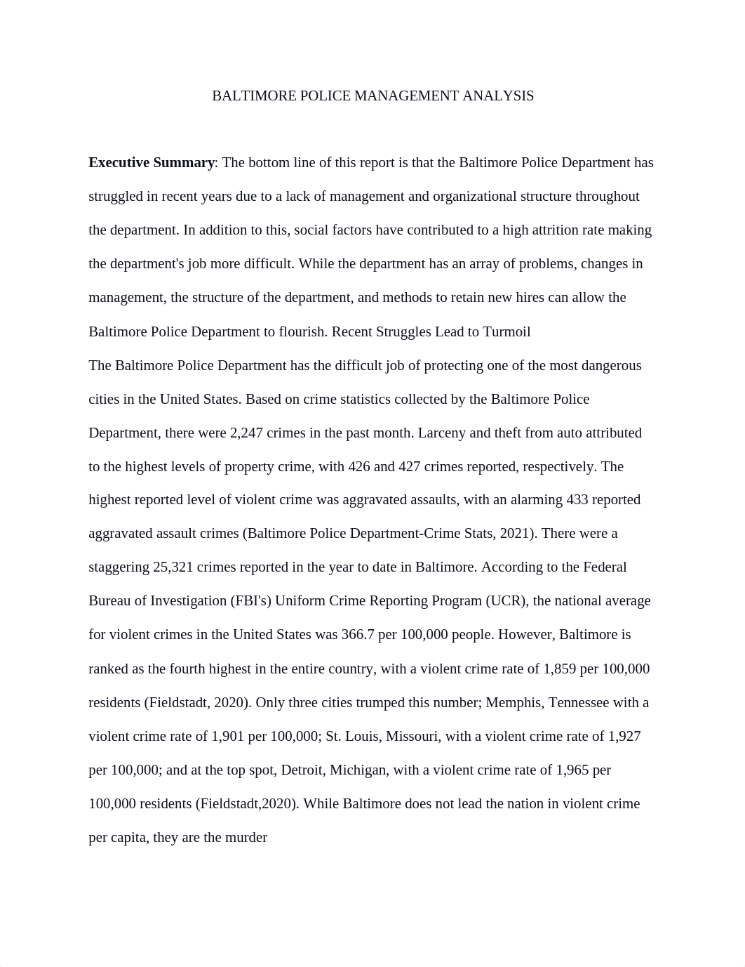 Baltimore PD Analysis CJ 463.docx_ded6iqk15e8_page1