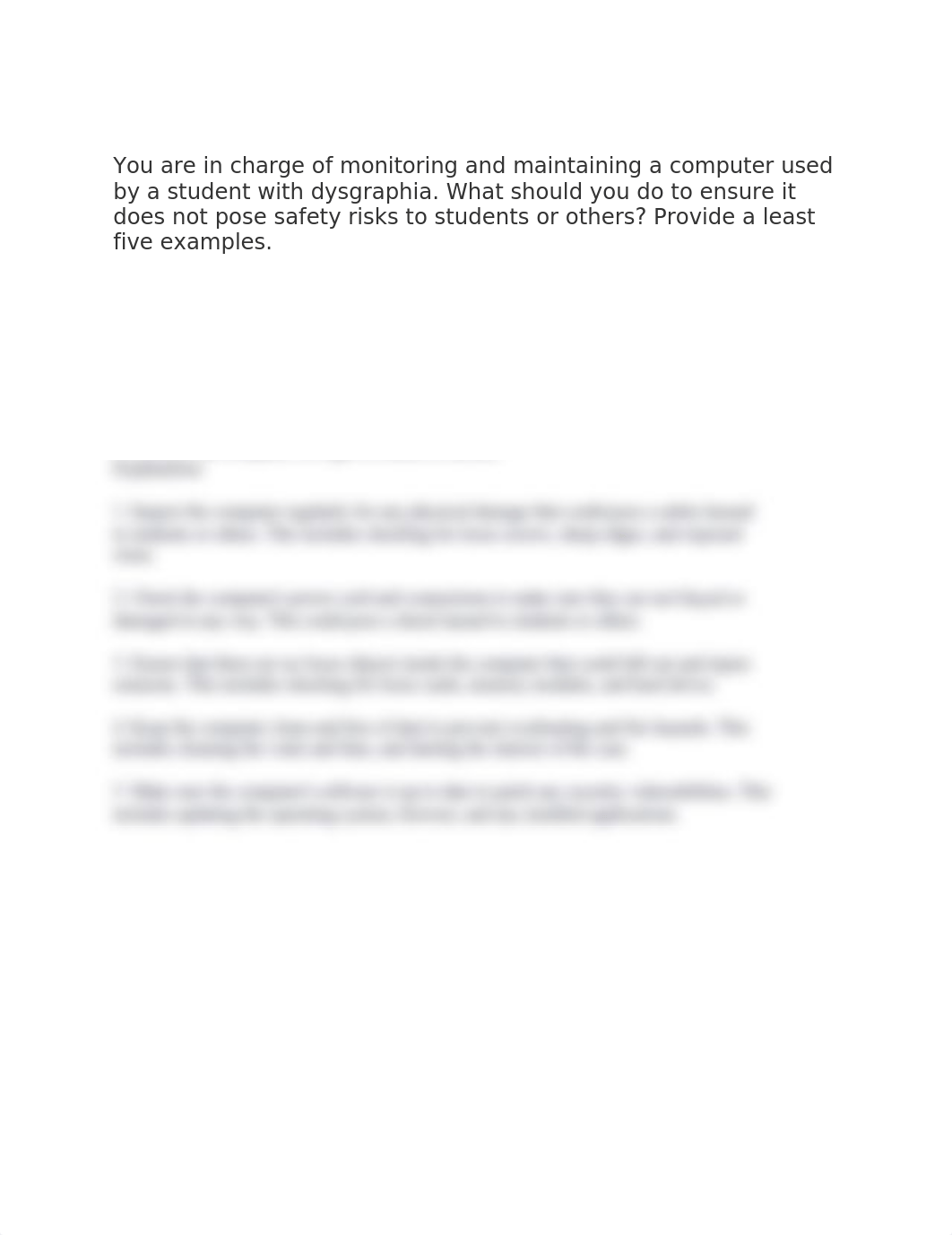 You are in charge of monitoring and maintaining a computer used by a student with dysgraphia.docx_deda0cqx2yh_page1