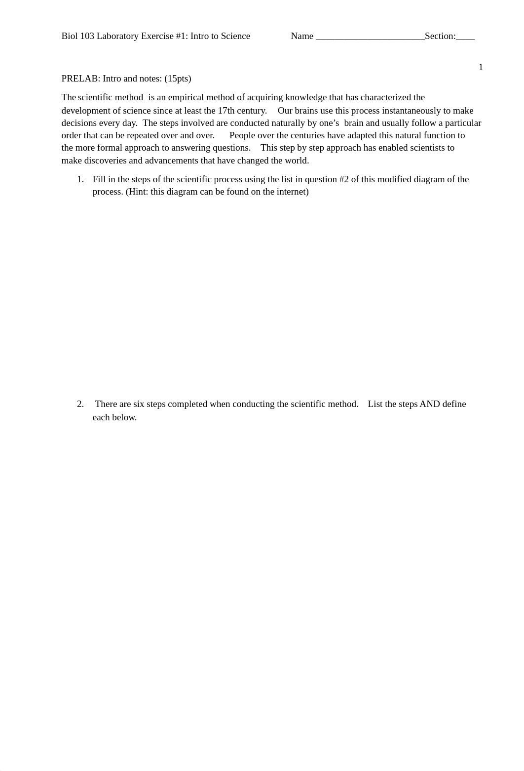 BIOL 103 Lab 1 Intro to science PRELAB.pdf_deeapikijks_page1