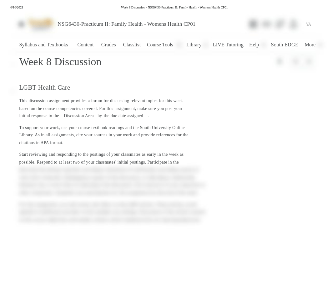 Week 8 Discussion - NSG6430-Practicum II_ Family Health - Womens Health CP01.pdf_deeotwnb7p4_page1