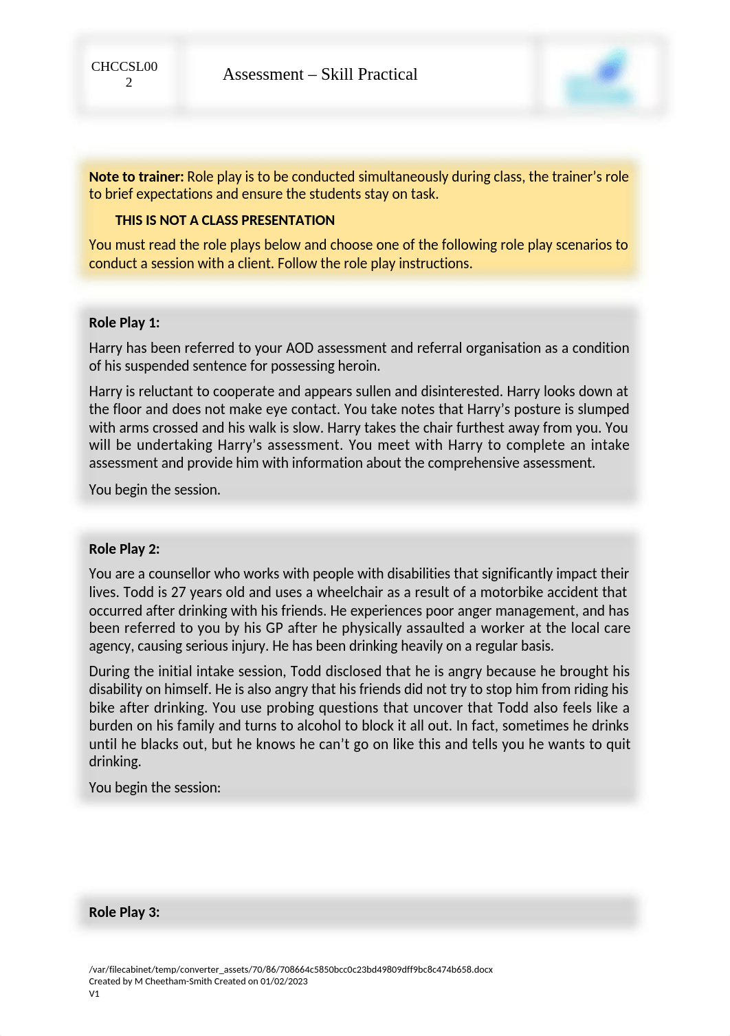 CHCCSL002 Skill Practical Assessment.docx_deer7ffq1g2_page2