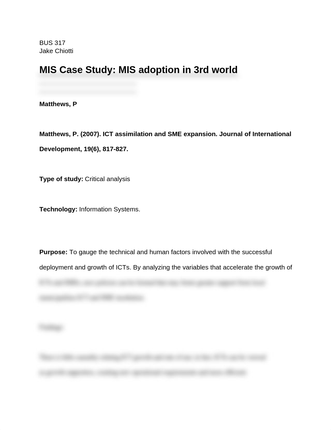 BUS 317 Introduction to Management Information Systems - MIS Case Study: Expansion of MIS adoption i_def22euasx9_page1