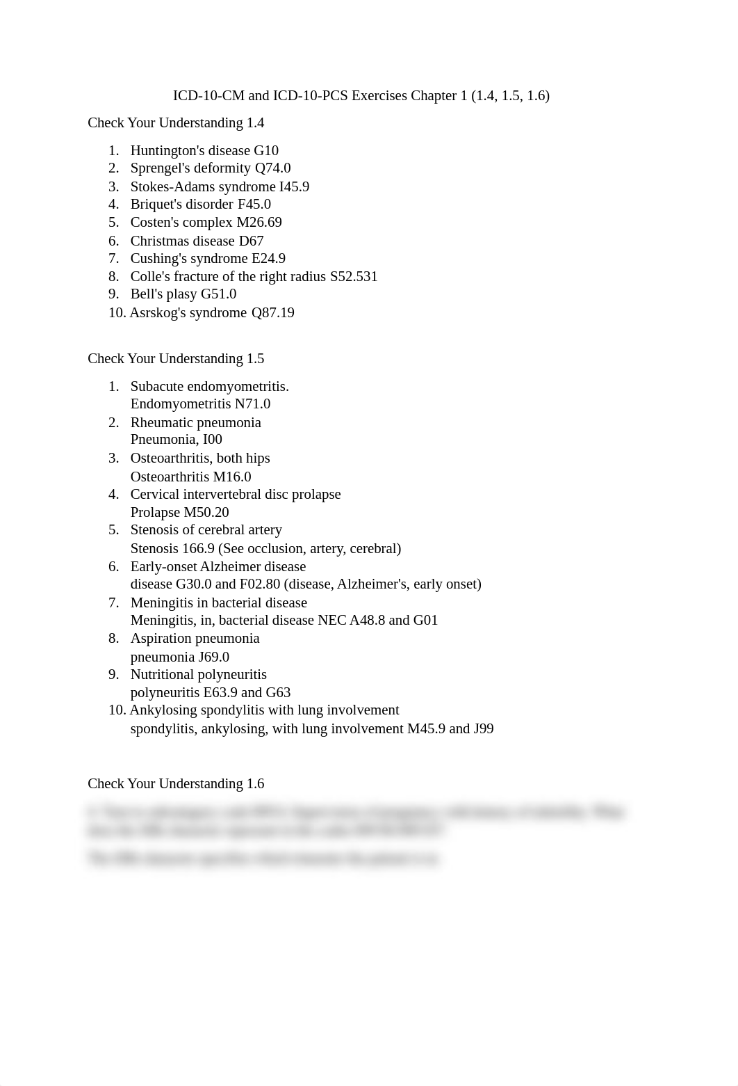 ICD-10-CM and ICD-10-PCS Exercises Chapter 1 (1.4, 1.5, 1.6).docx_def36g1usja_page1