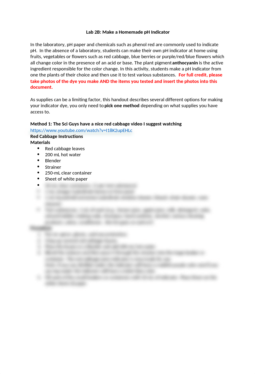 Lab 2B Chemistry - Measuring pH and How to make an indicator dye at home.docx_def3uxj5c1u_page1