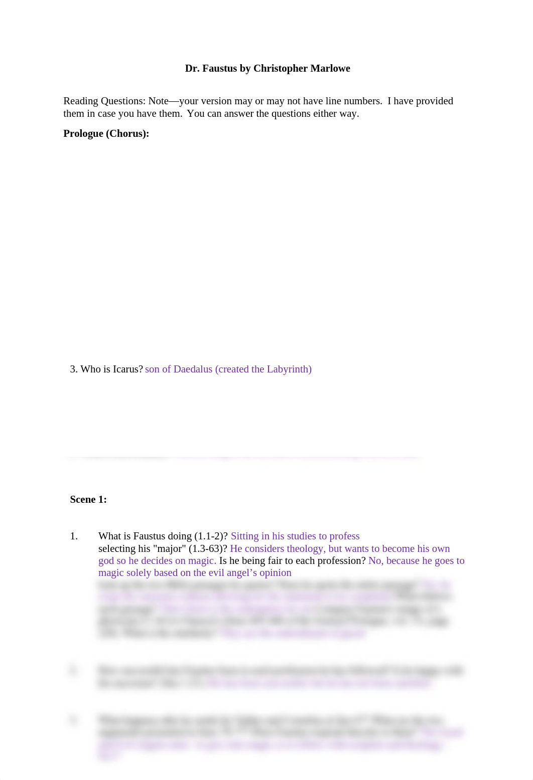 Dr. Faustus Reading Questions Scenes 1-4 and Prologue.docx_deflpon3zkk_page1