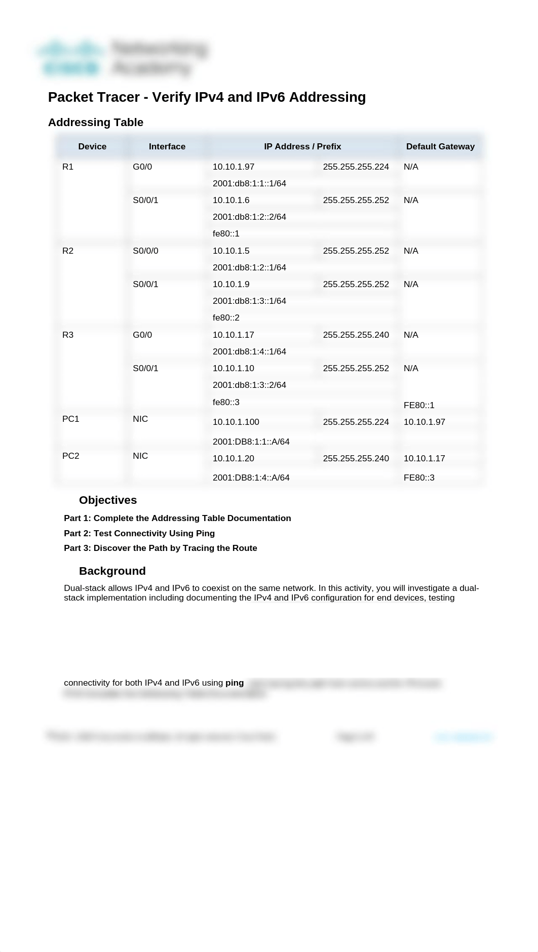 13.2.6 Packet Tracer - Verify IPv4 and IPv6 Addressing.docx_defx619hqug_page1