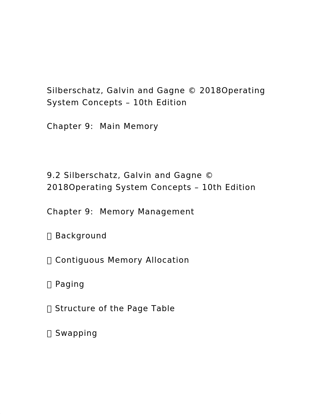 Silberschatz, Galvin and Gagne © 2018Operating System Concepts.docx_degvnmp9fb1_page2