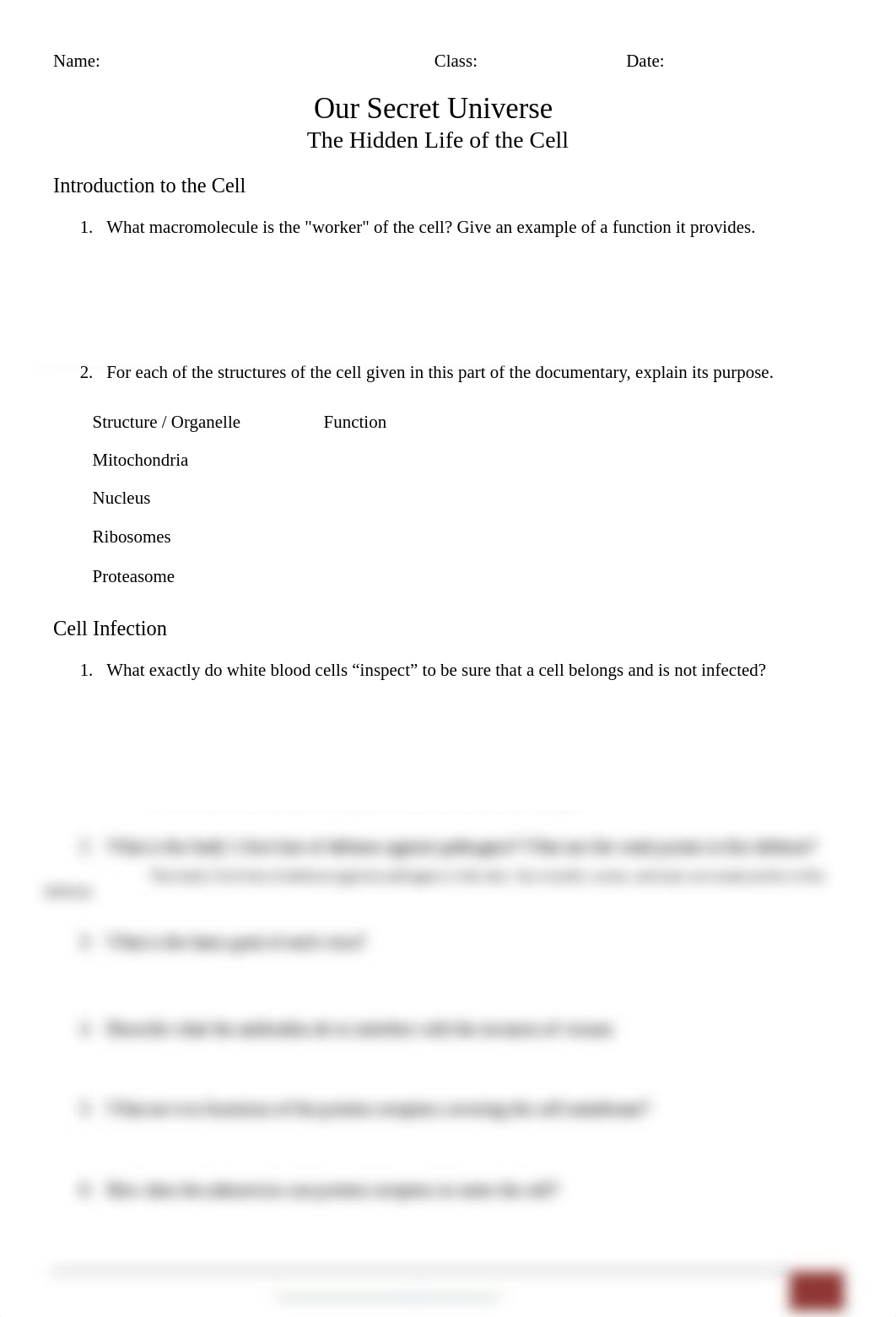 BBC Secret Universe - The Hidden World of the Cell - Worksheet.docx_deh4o1l46ll_page1