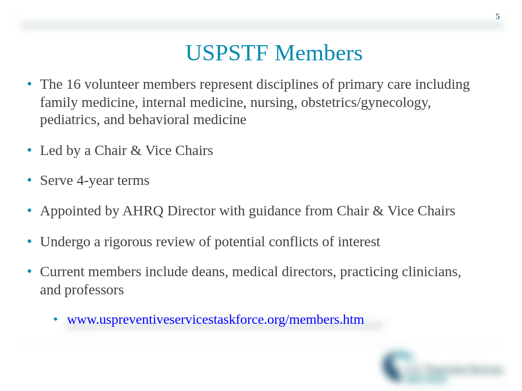 CH Class #2 Fall 2017 USPSTF PP2 slides uspstf101_slides.pdf_deh9u323ai2_page5