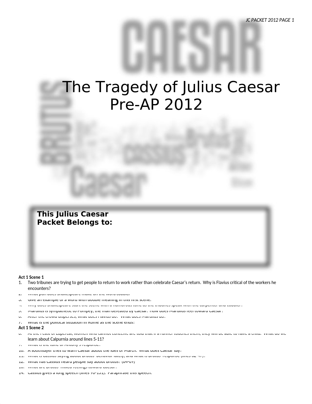 Julius Caesar Packet 2012_dehtz4xnzlw_page1