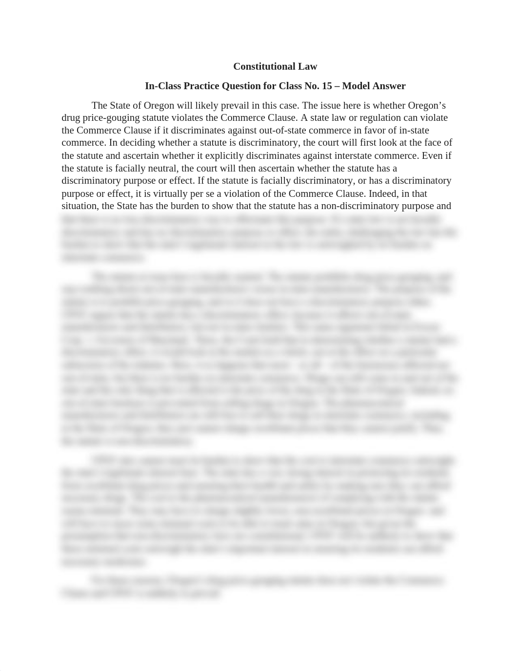 Constitutional Law - In-Class Practice Question for Class No. 15 - MODEL ANSWER.docx_dehuecjamh8_page1