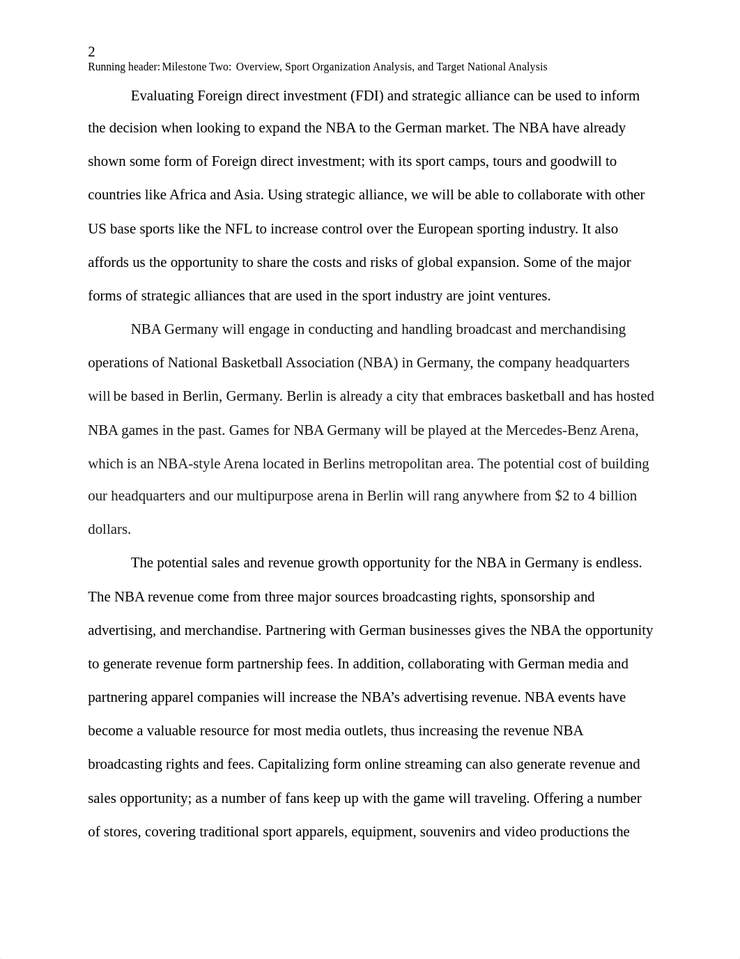 Milestone Two Overview, Sport Organization Analysis, and Target National Analysis.docx_dehwz8i3d73_page2