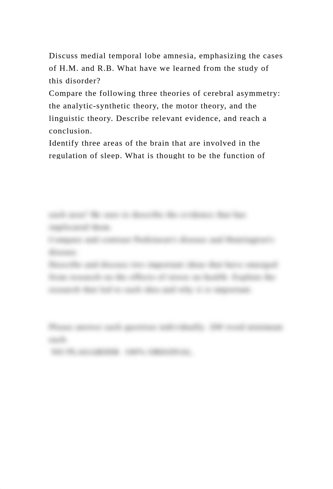 Discuss medial temporal lobe amnesia, emphasizing the cases of H.M. .docx_dehx7fugwo0_page2