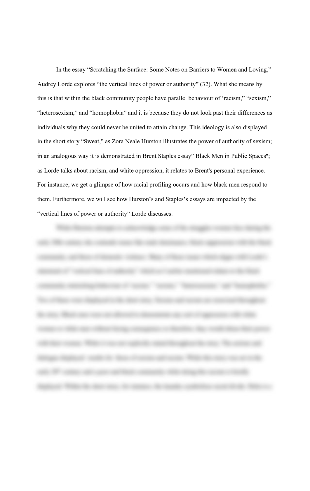 In the essay "Scratching the Surface_ Some Notes on Barriers to Women and Loving," Audrey Lorde expl_dei41uldbin_page1