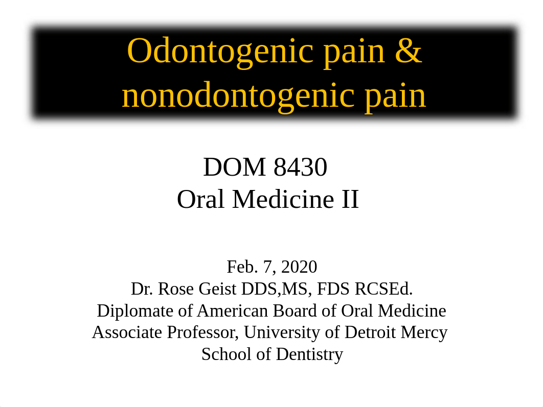 DOM 8430 Non-odontogenic pain-2020.ppt_deibt31skh1_page1