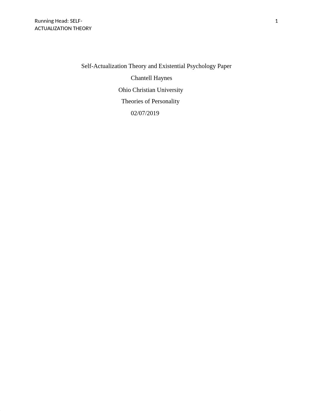 self-actualization theory and existential psychology paper.docx_deiqgmre09s_page1