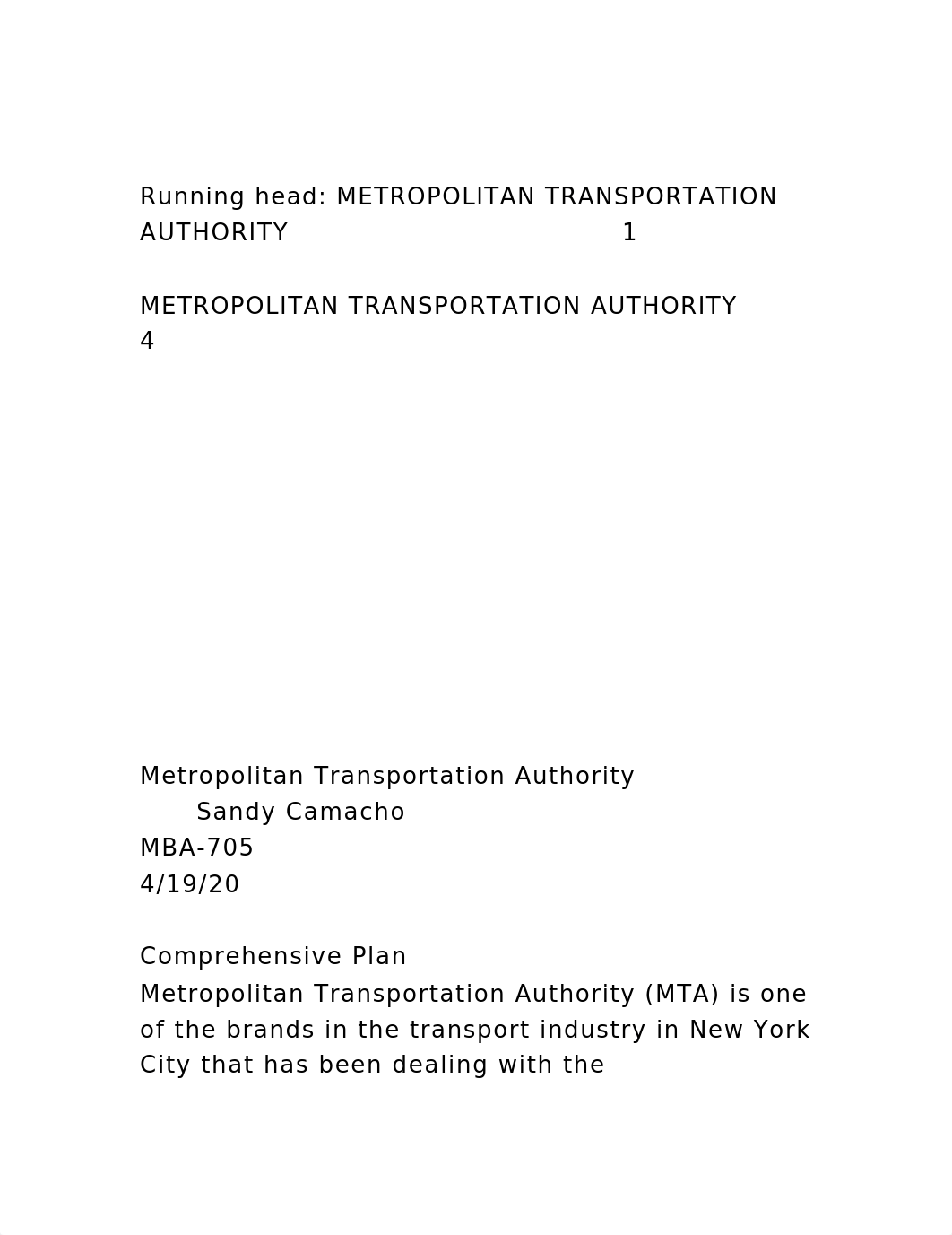 Running head METROPOLITAN TRANSPORTATION AUTHORITY               .docx_dejt0kk60ia_page2