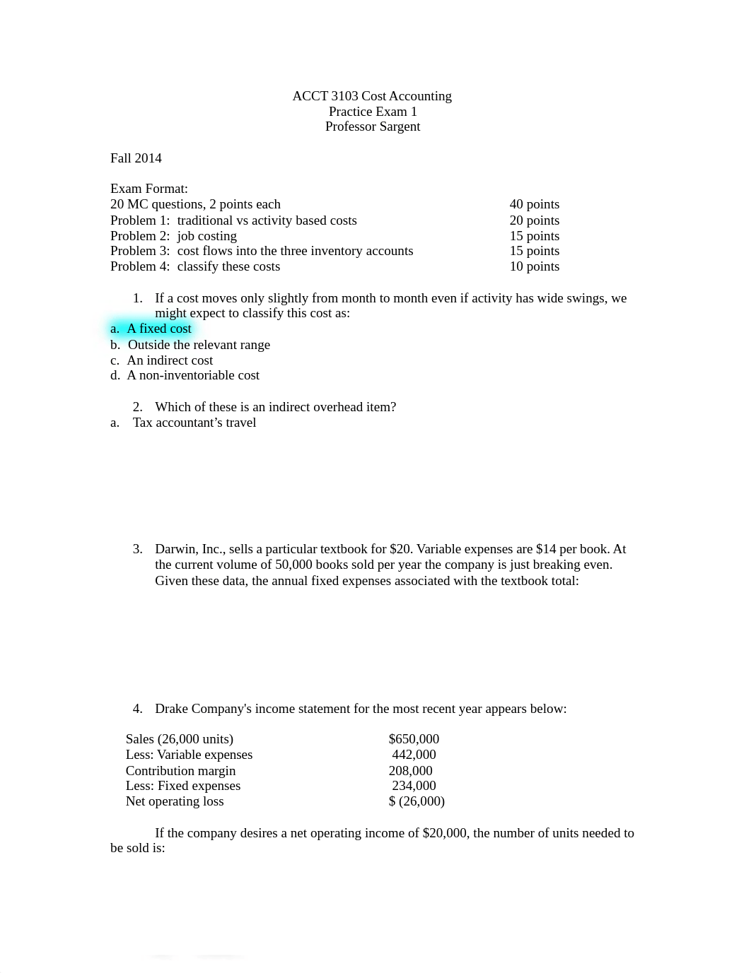 ACCT 3110 Cost Accounting PRACTICE EXAM 1 KEY.docx_dejvr6s6tcf_page1