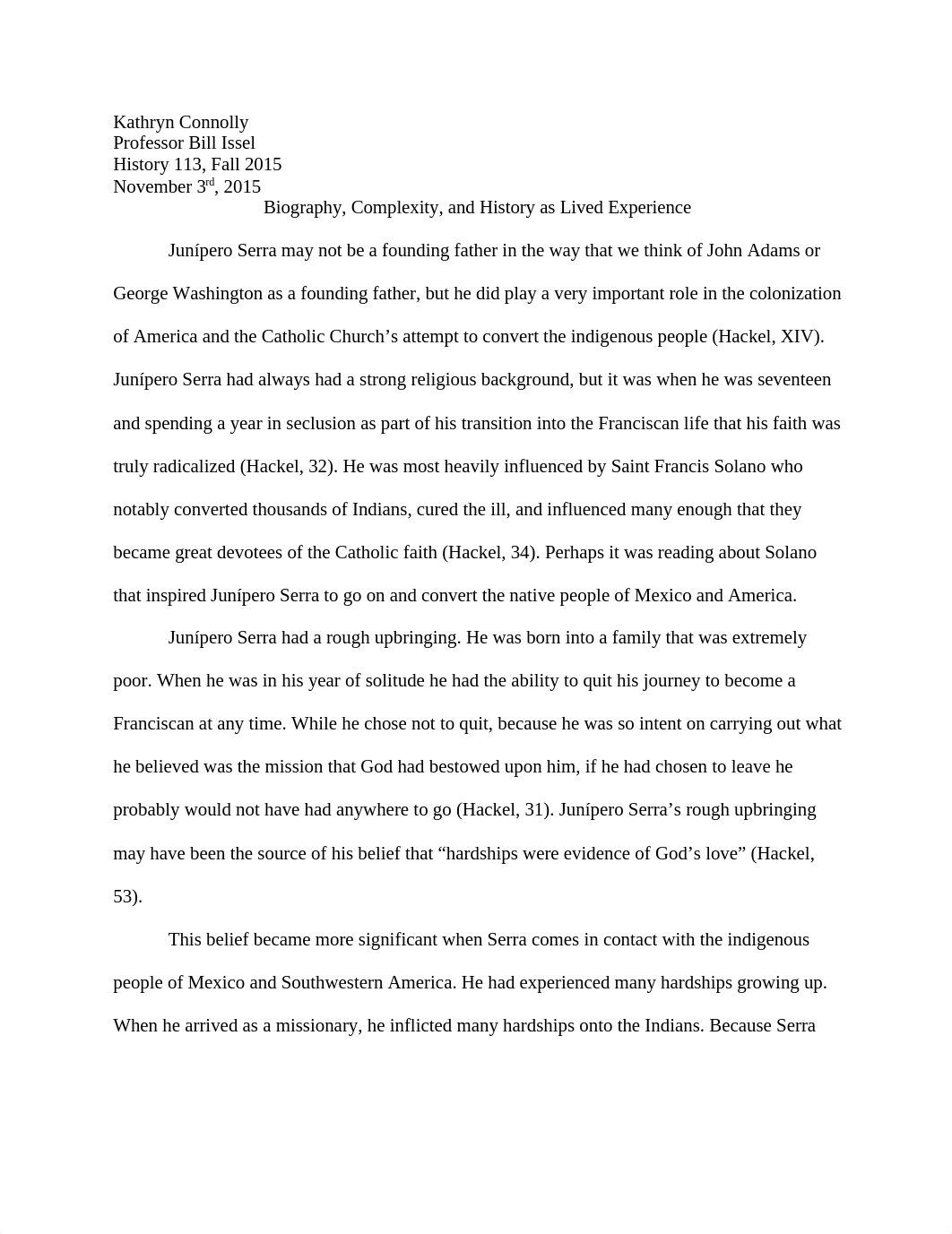 Connolly Junipero Serra Take Home Essay_delugaykrdl_page1