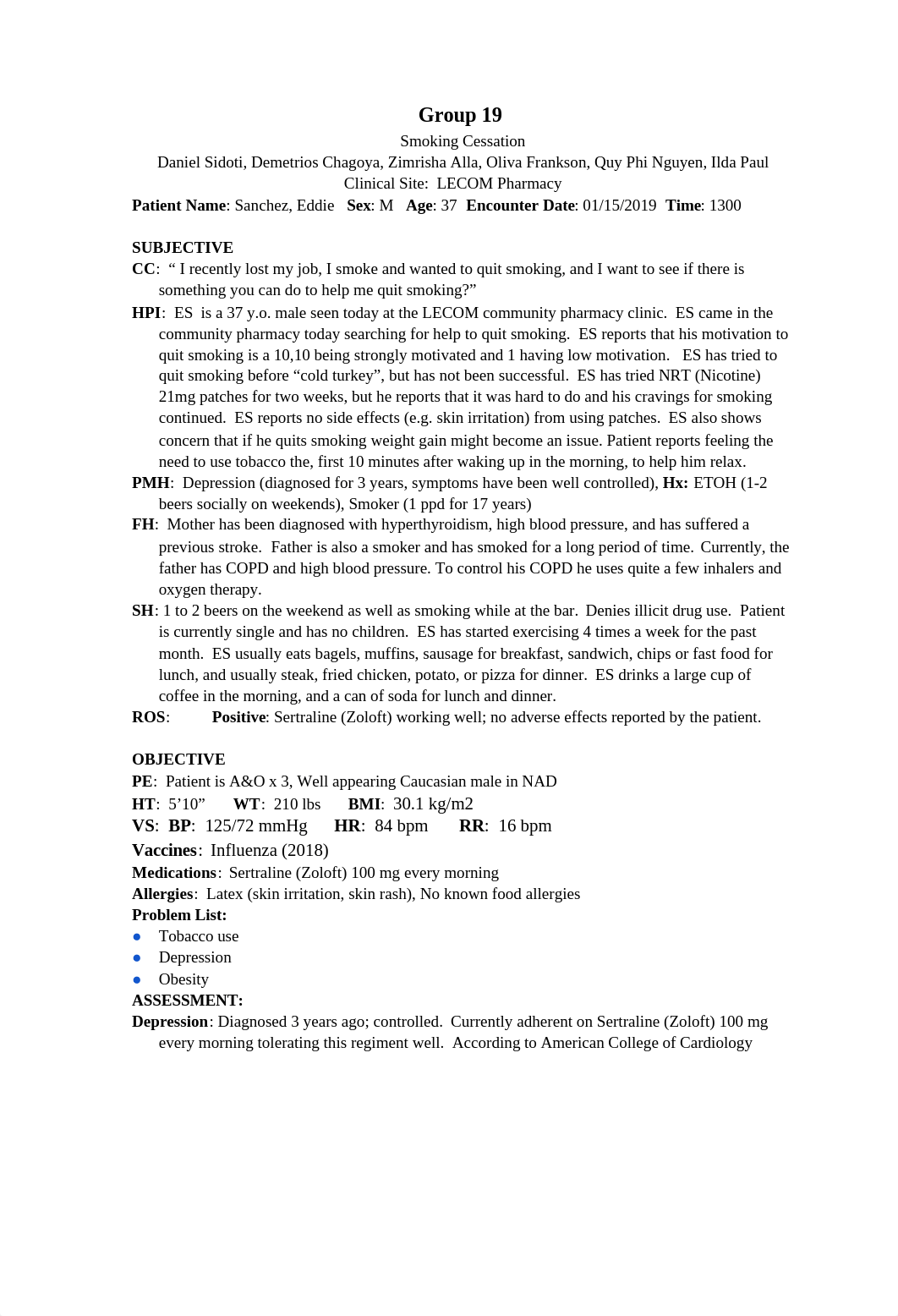 PT 1 - Recitation - Smoking Cessation -SOAP Note.docx_dem4c7i74ek_page1