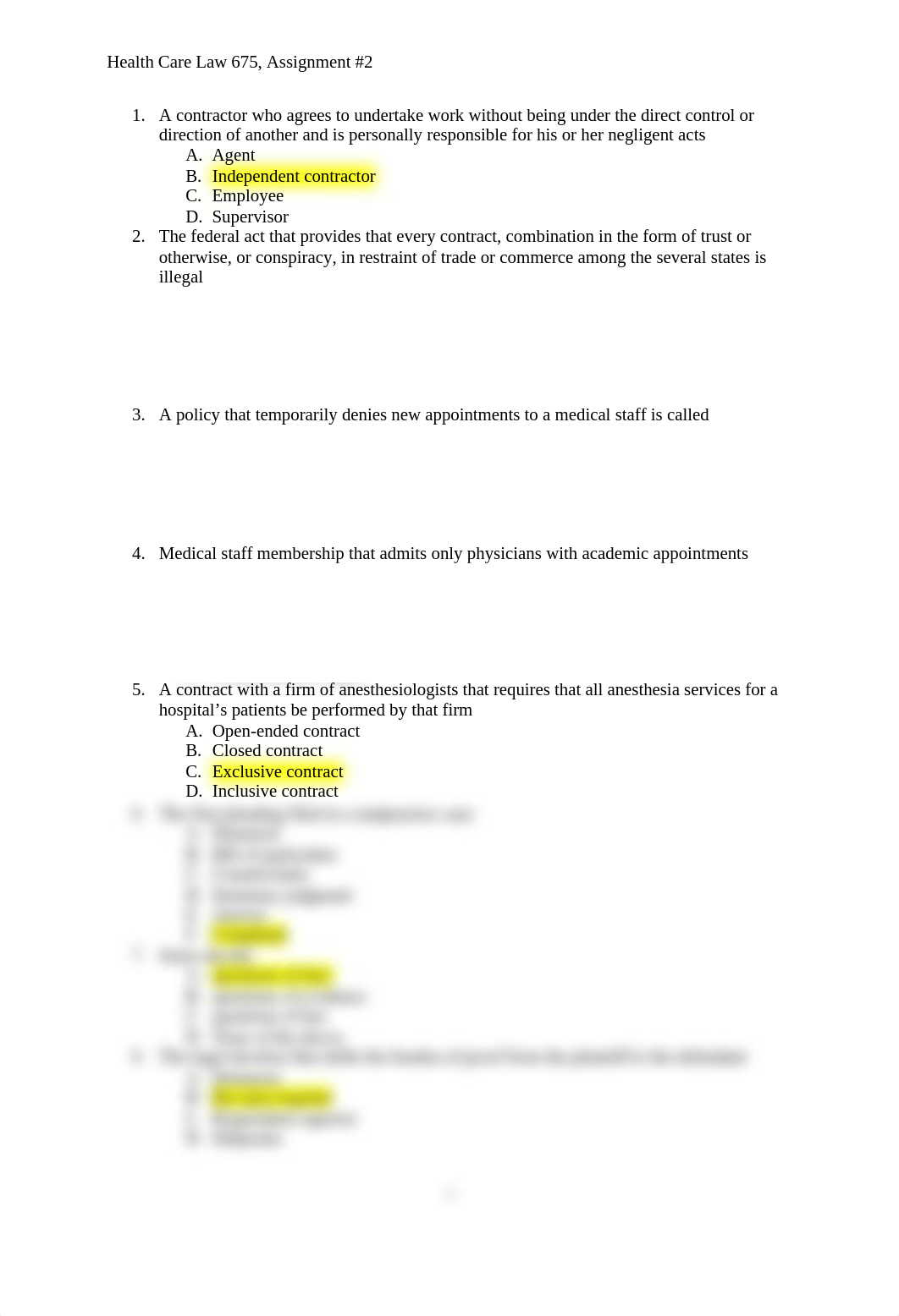 Health Care Law 675, Assignment #2.docx_demm4bks9yh_page1