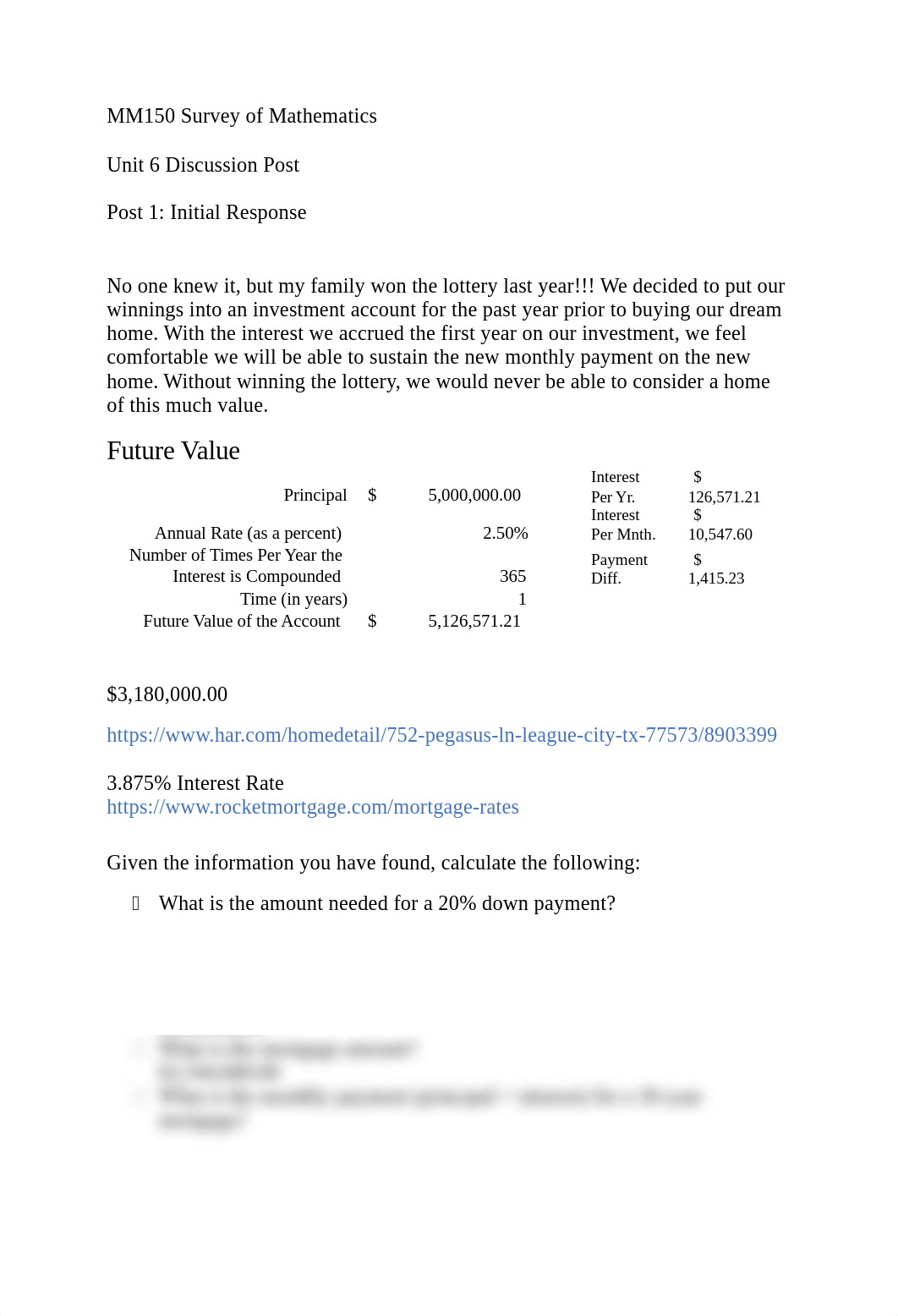 MM150 Survey of Mathematics Unit 6 Discussion.docx_denh10tgevt_page1