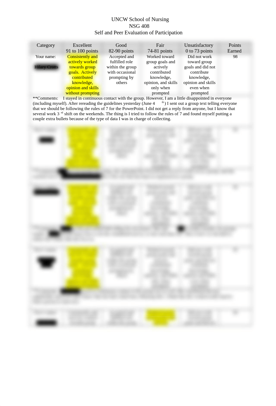 NSG 408 -Community Project Self and Peer Evaluation Form-Crotts.docx_deopno8masw_page1