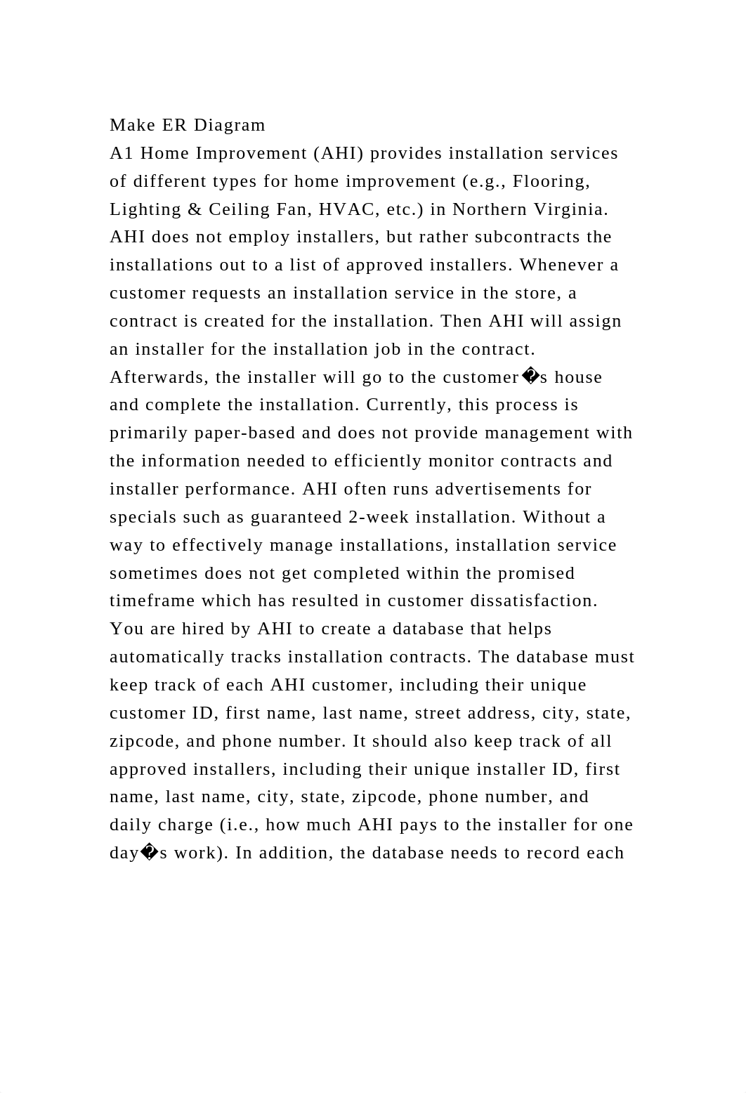 Make ER DiagramA1 Home Improvement (AHI) provides installation ser.docx_deouysvtx7v_page2
