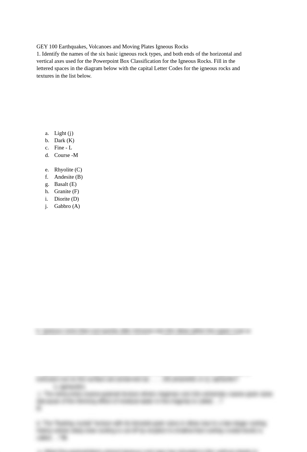 GEY GEY 100 Earthquakes, Volcanoes and Moving Plates Igneous Rocks .docx_depc26yd3bl_page1