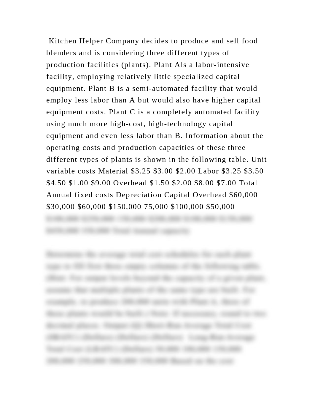 Kitchen Helper Company decides to produce and sell food blenders and .docx_depc407099o_page2