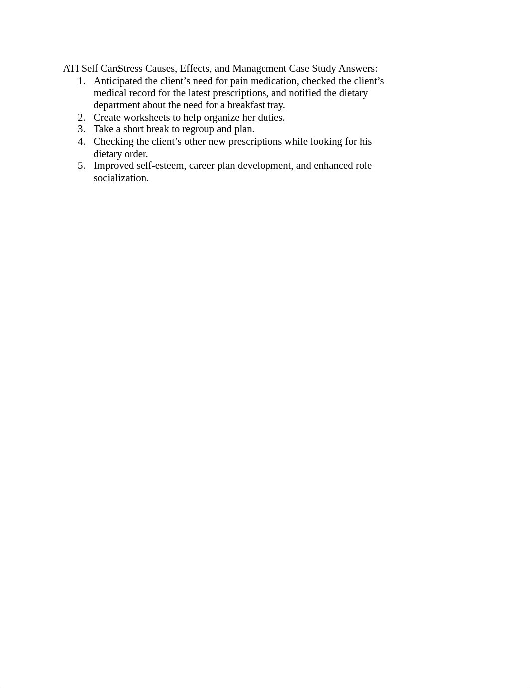 ATI Self Care Stress- Causes, Effects, and Management Case Study Answers.docx_depd14h4zw0_page1