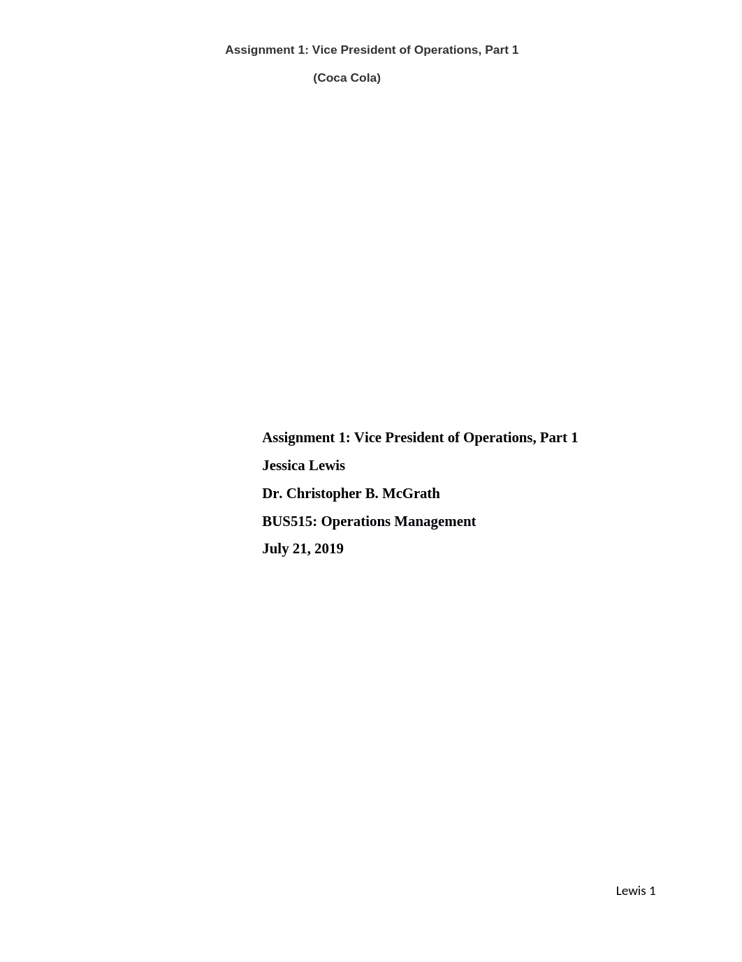 Bus 515 Assignment 1 Vice President of Operations Part 1 .docx_depneqweo4v_page1