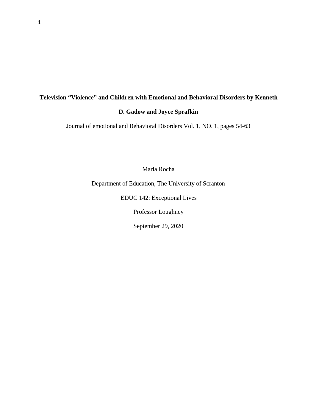 Television "Violence" and Children with Emotional and Behavioral Disorders .docx_depy9474gxn_page1