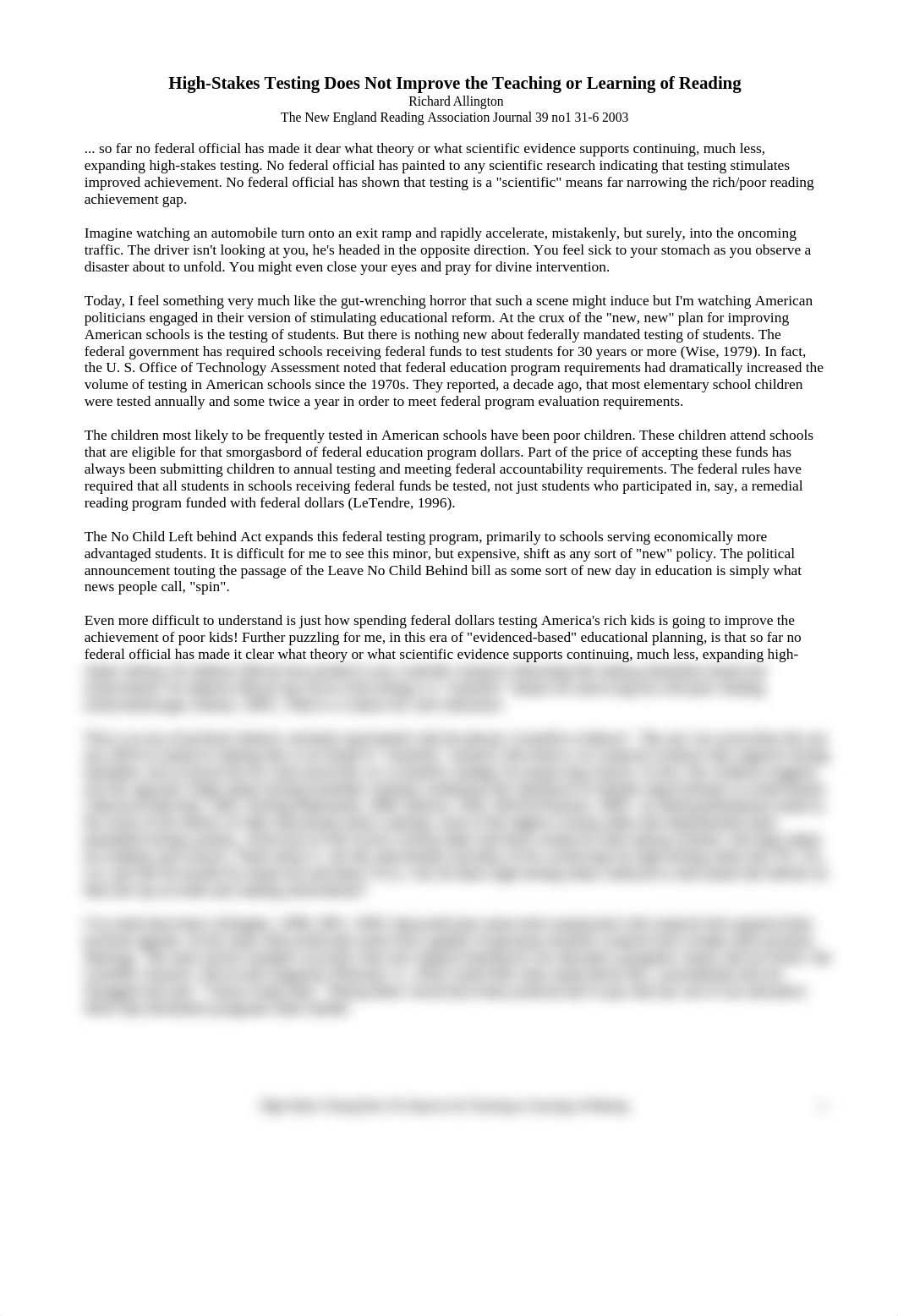 High stakes testing does not improve the teaching or learning of reading.doc_depzw9qfk1r_page1