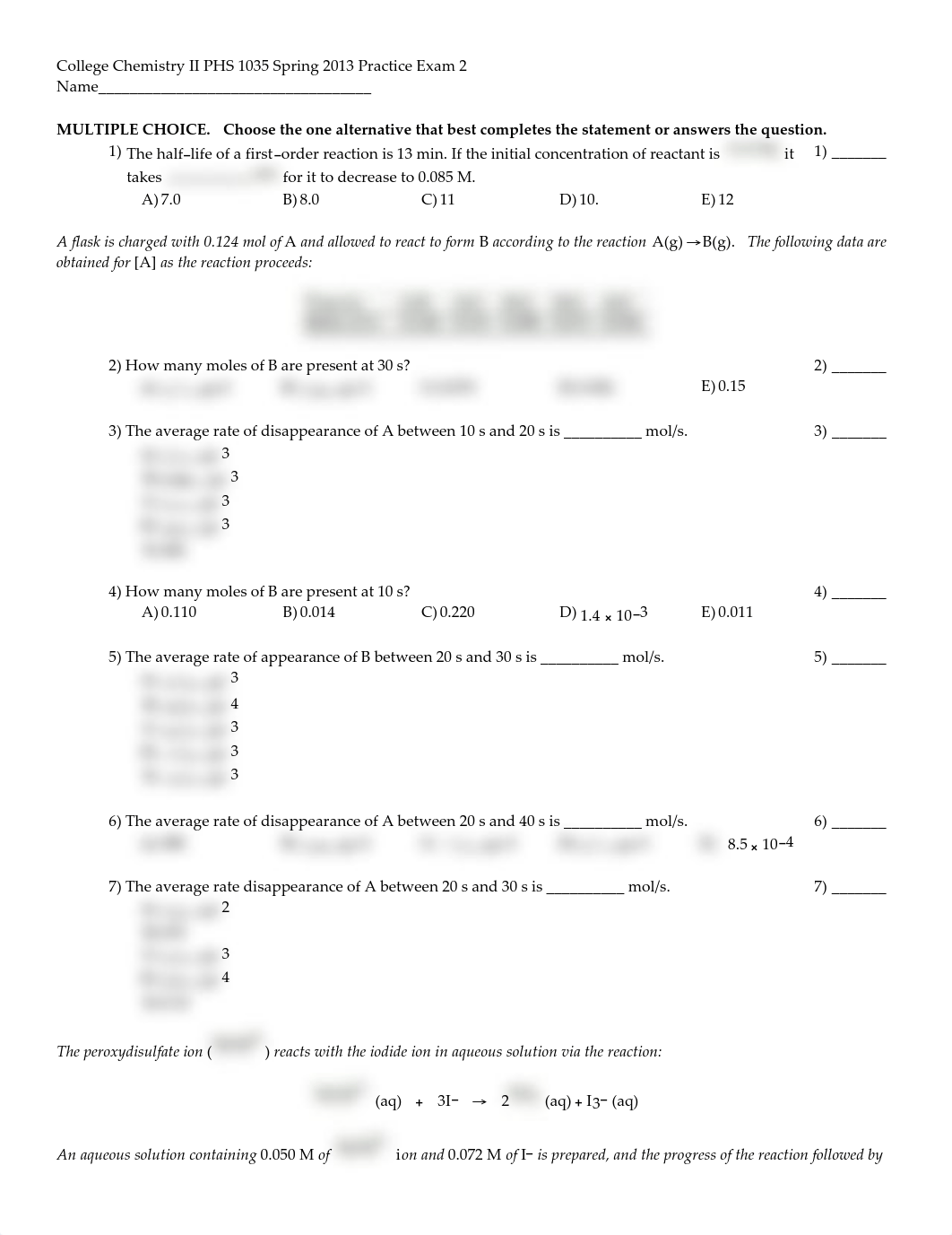 college chemistry ii phs 1035 spring 2013 practice exam 2_deqbagyijo1_page1